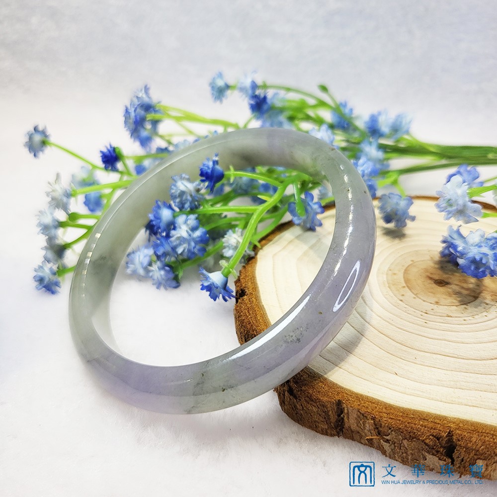 冰綠紫翡翠玉鐲 18.8圍(已售出)