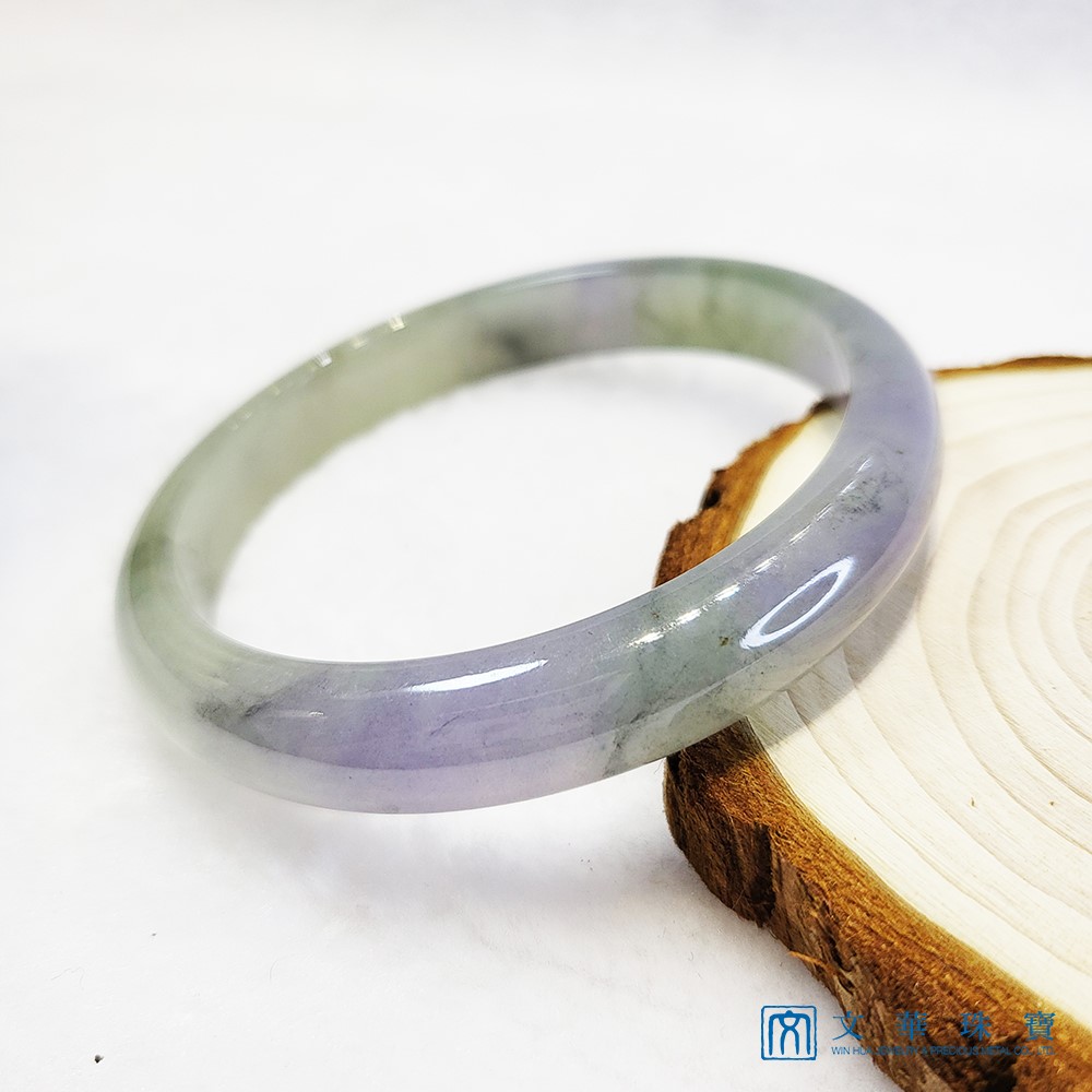 冰綠紫翡翠玉鐲 18.8圍(已售出)