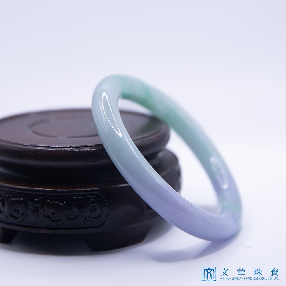 粉嫩春帶彩圓骨玉鐲 18.8圍