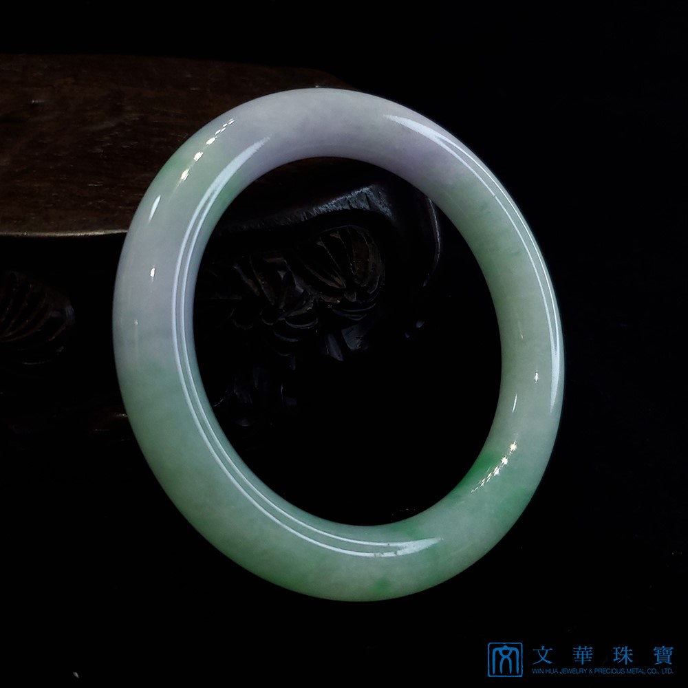 粉嫩春帶彩圓骨玉鐲 18.8圍