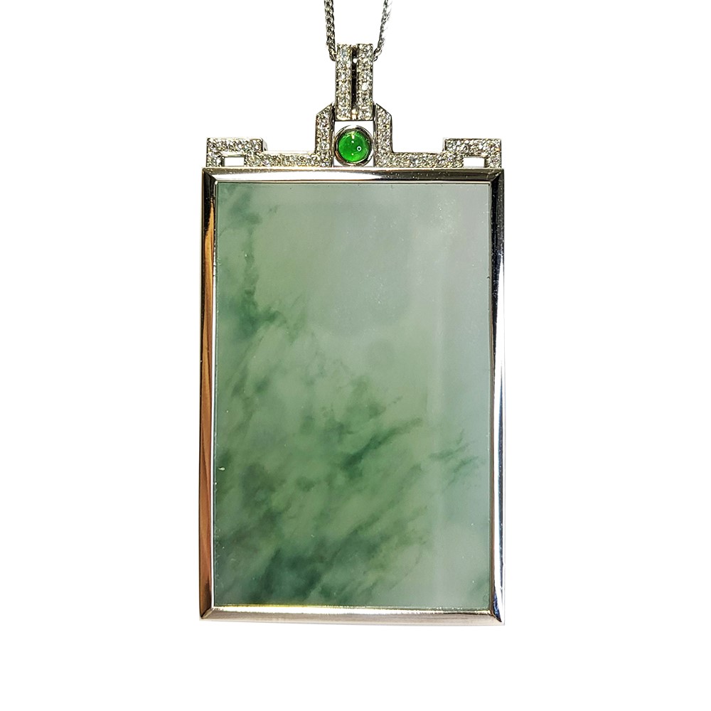 冰種飄花大件無事牌玉墜(已售出)