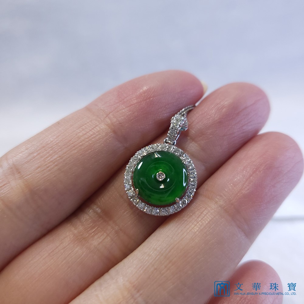 翡翠古錢鑽墜(已售出)