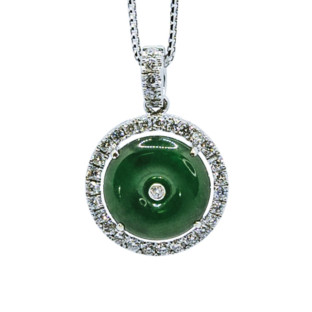 翡翠古錢鑽墜(已售出)