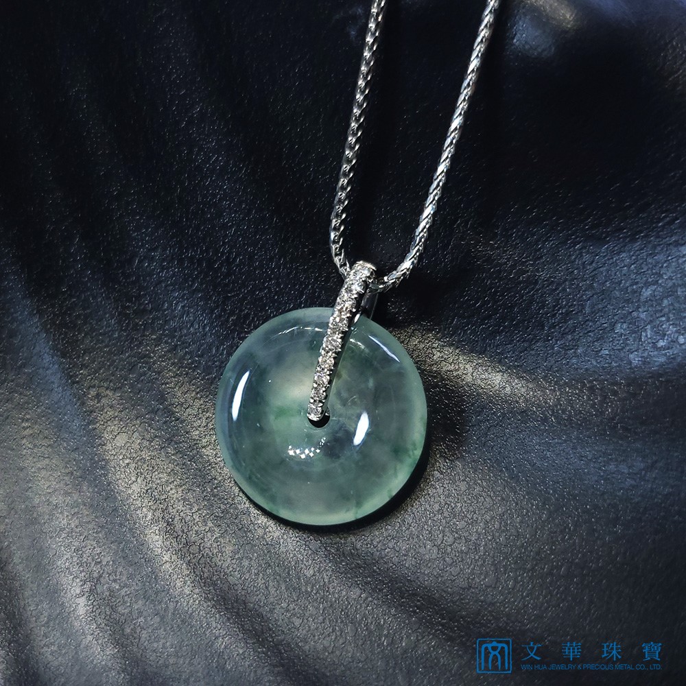 玻璃種飄花平安扣鑽墜(已售出)