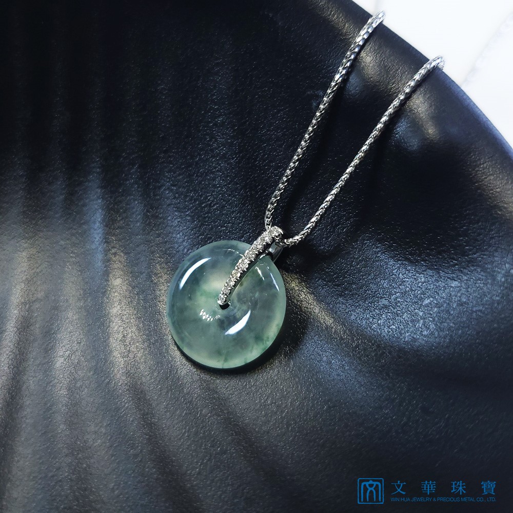 玻璃種飄花平安扣鑽墜(已售出)