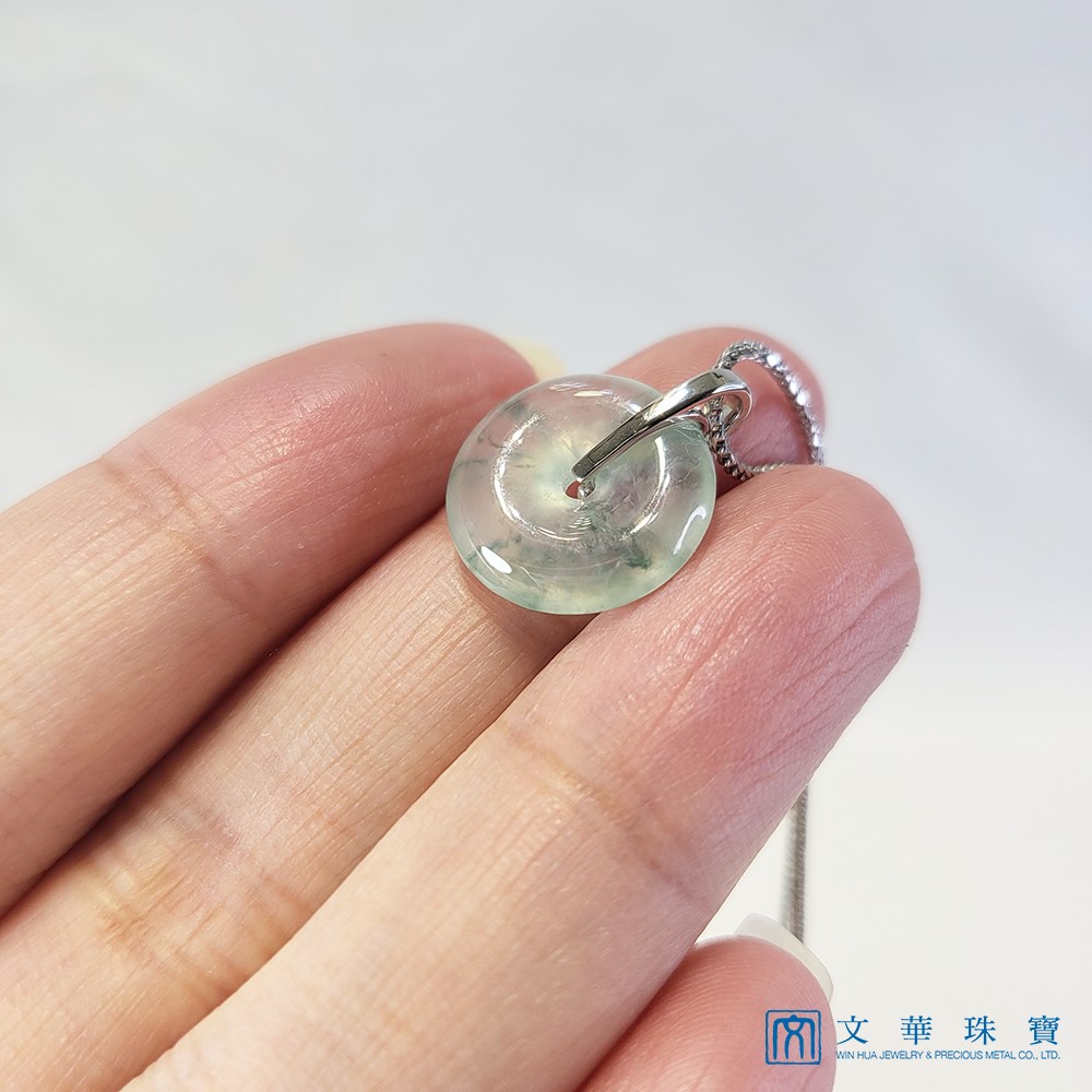 玻璃種飄花平安扣鑽墜(已售出)