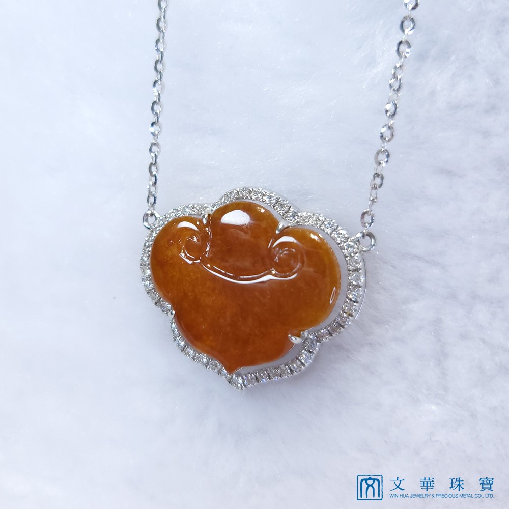 紅翡如意鑽鍊 18K