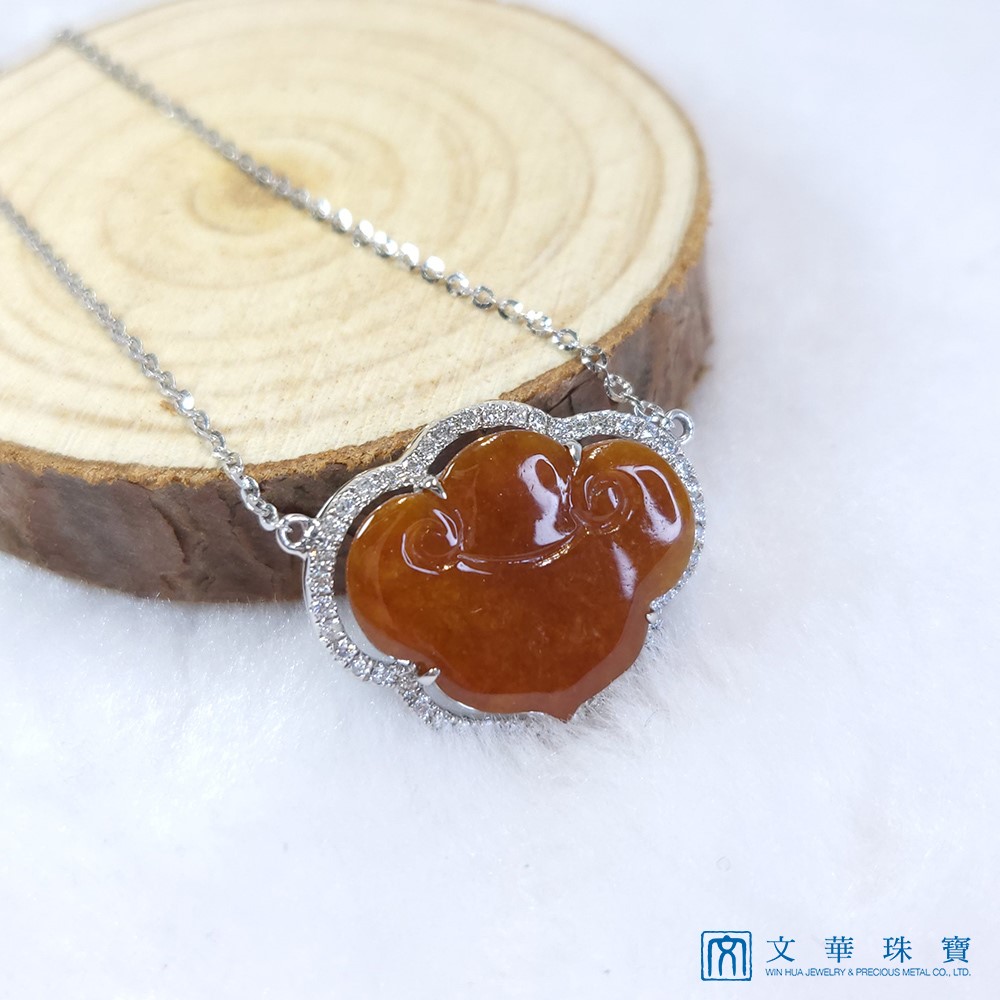 紅翡如意鑽鍊 18K