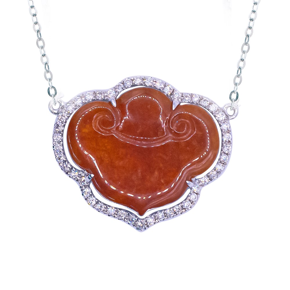 紅翡如意鑽鍊 18K