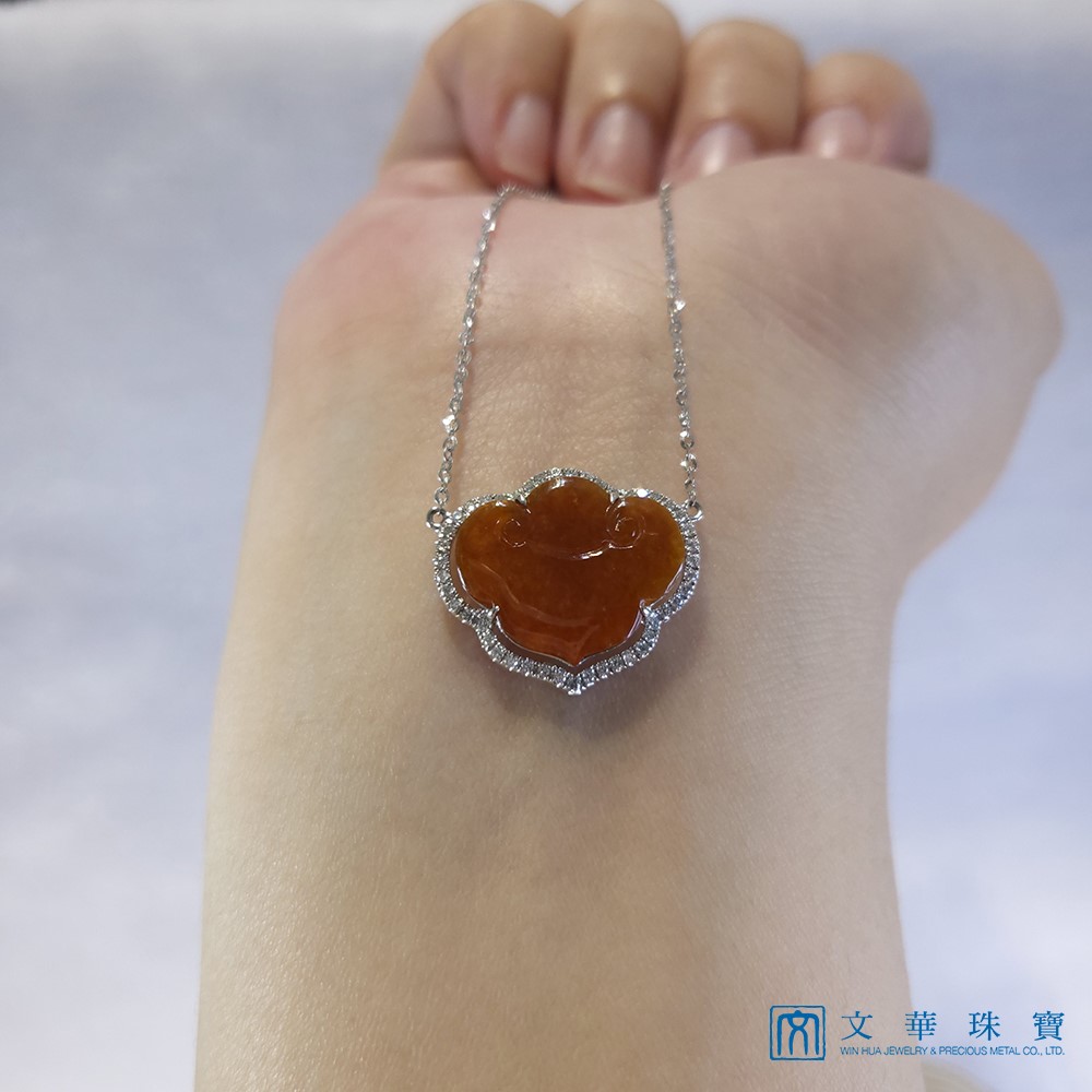 紅翡如意鑽鍊 18K