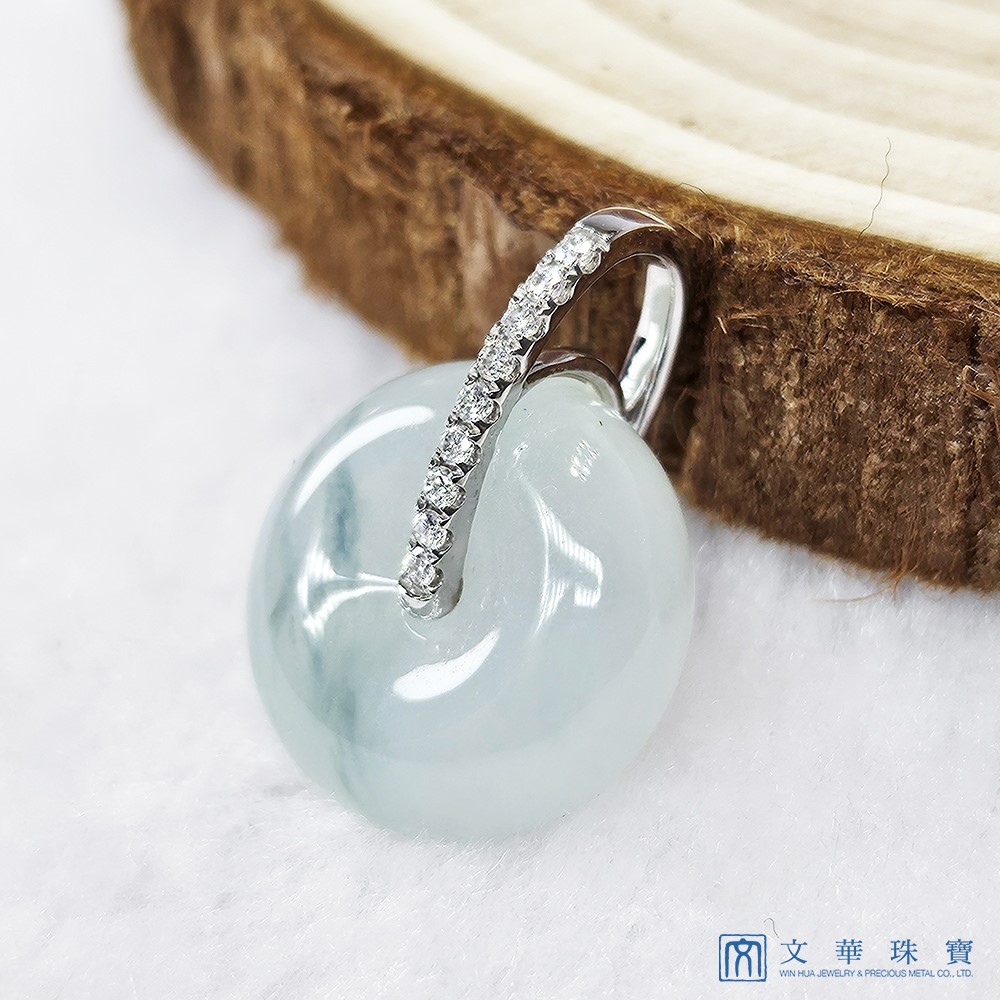 冰糯飄花小平安扣鑽墜 