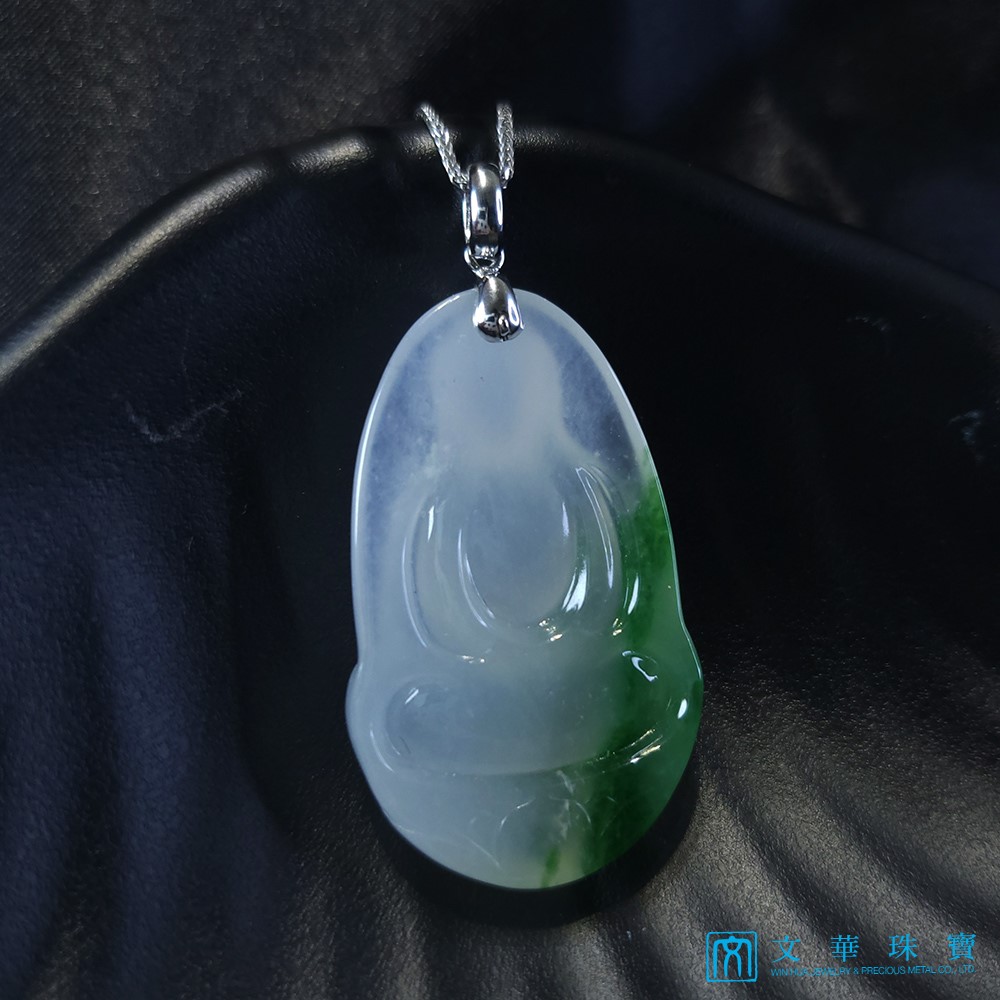 玻璃種帶綠素衣觀音 附中國寶石證書(已售出)