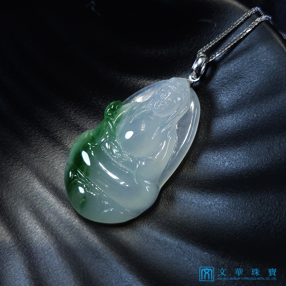 玻璃種帶綠素衣觀音 附中國寶石證書(已售出)