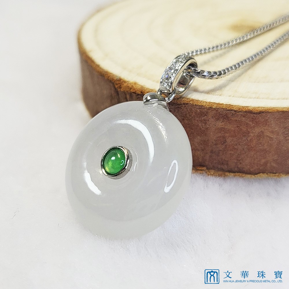 白翡綠蛋平安扣