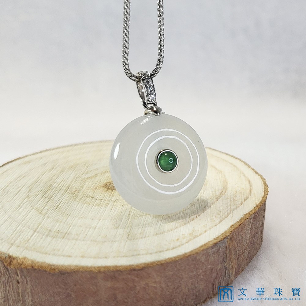 白翡綠蛋平安扣