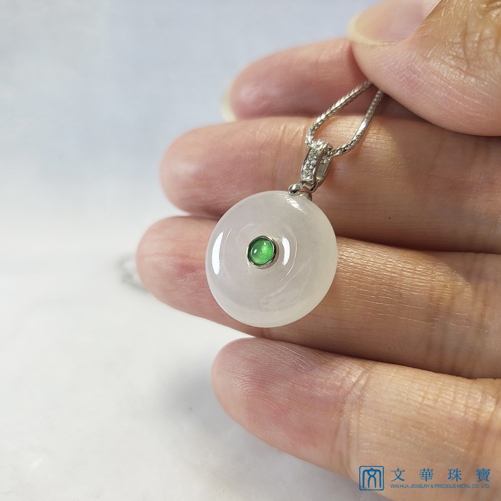 白翡綠蛋平安扣