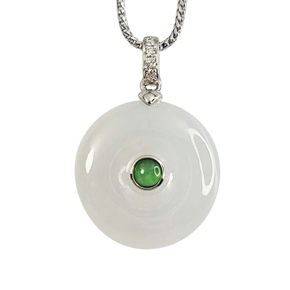 白翡綠蛋平安扣