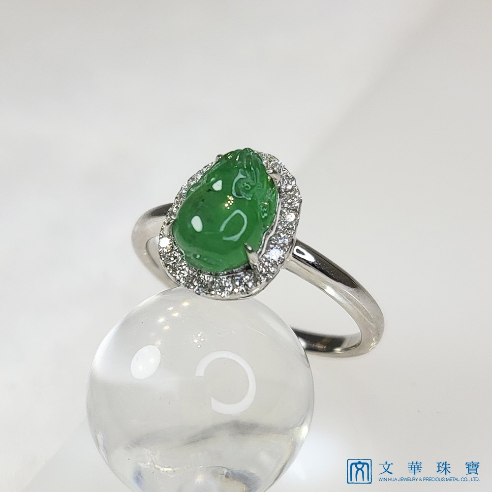 翡翠玉蟾鑽戒 國際圍12號