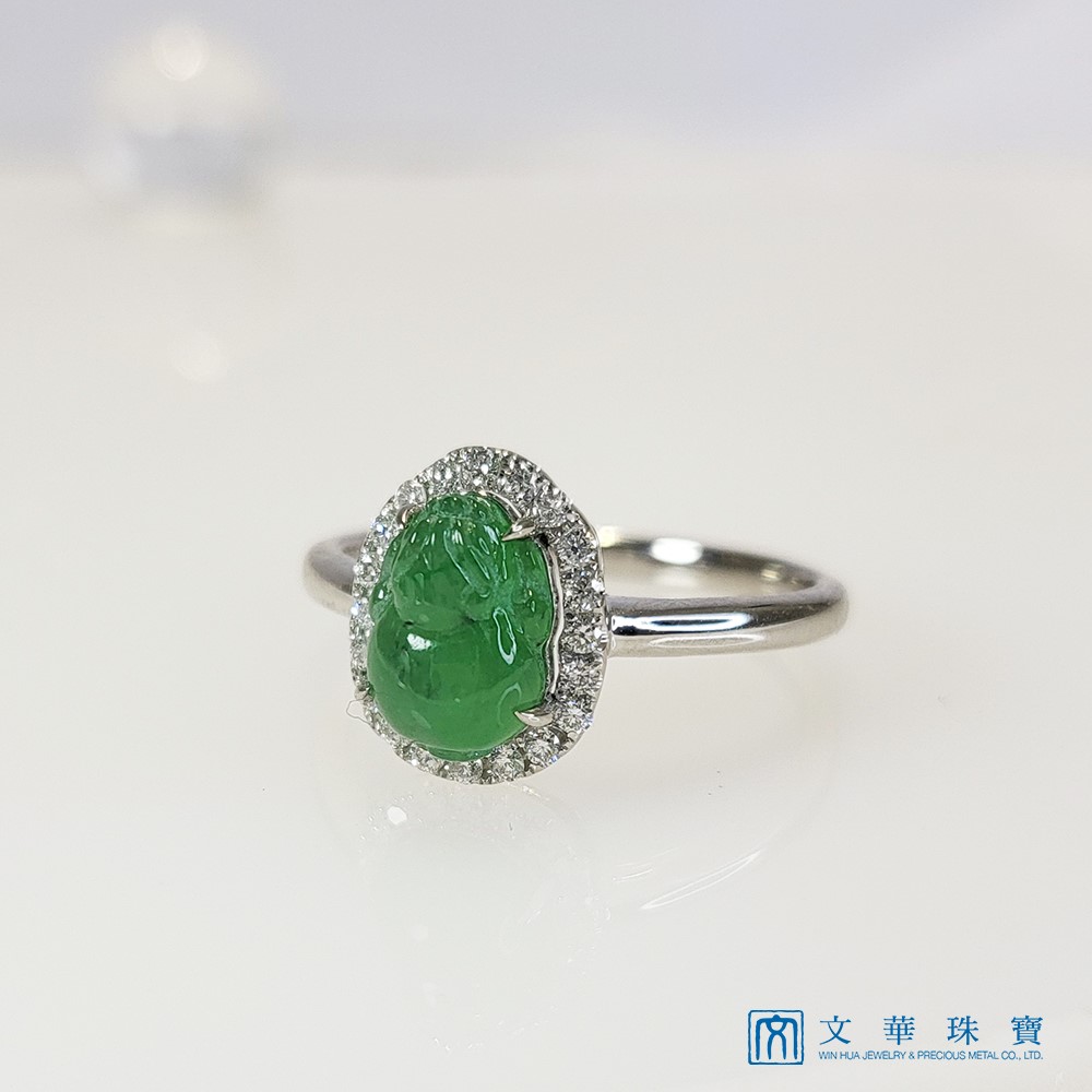 翡翠玉蟾鑽戒 國際圍12號