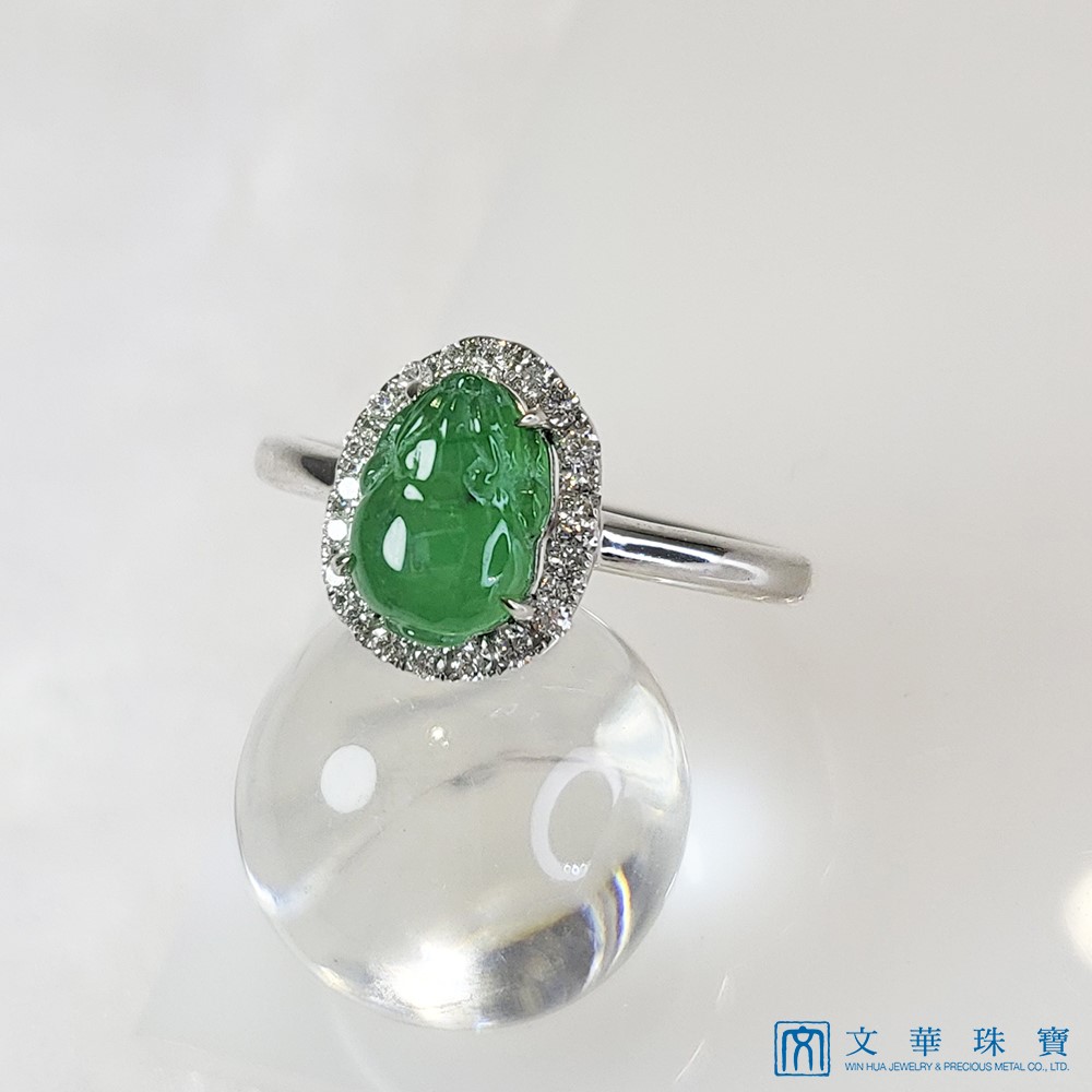 翡翠玉蟾鑽戒 國際圍12號
