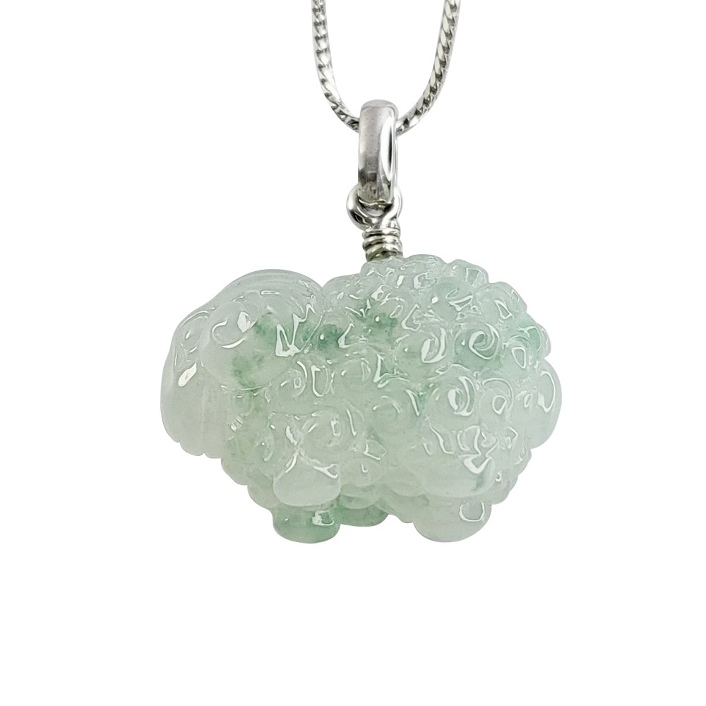 芙蓉綠立體綿羊玉墜