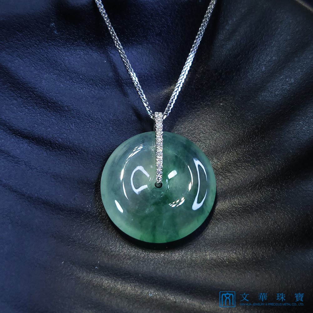 玻璃種飄花平安扣鑽墜(已售出)