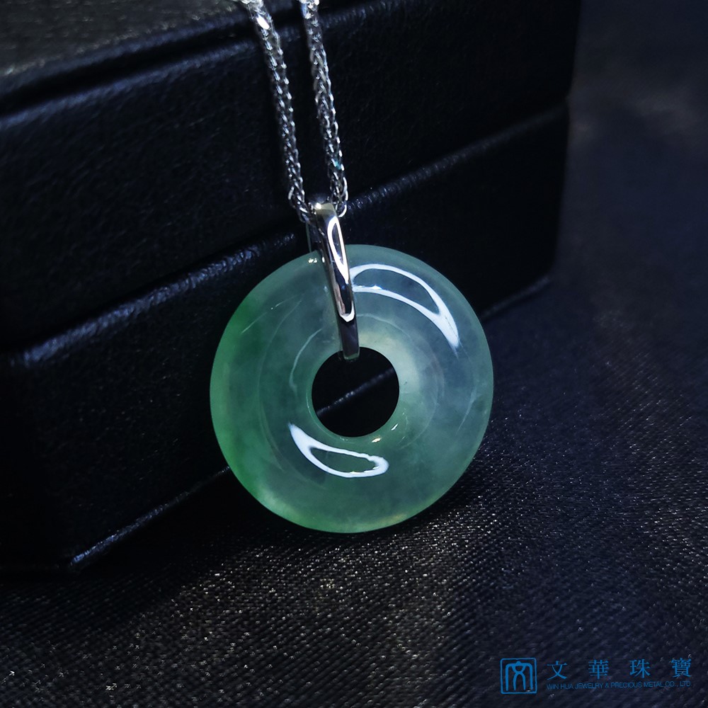 冰玻陽綠玉環鑽墜(已售出)