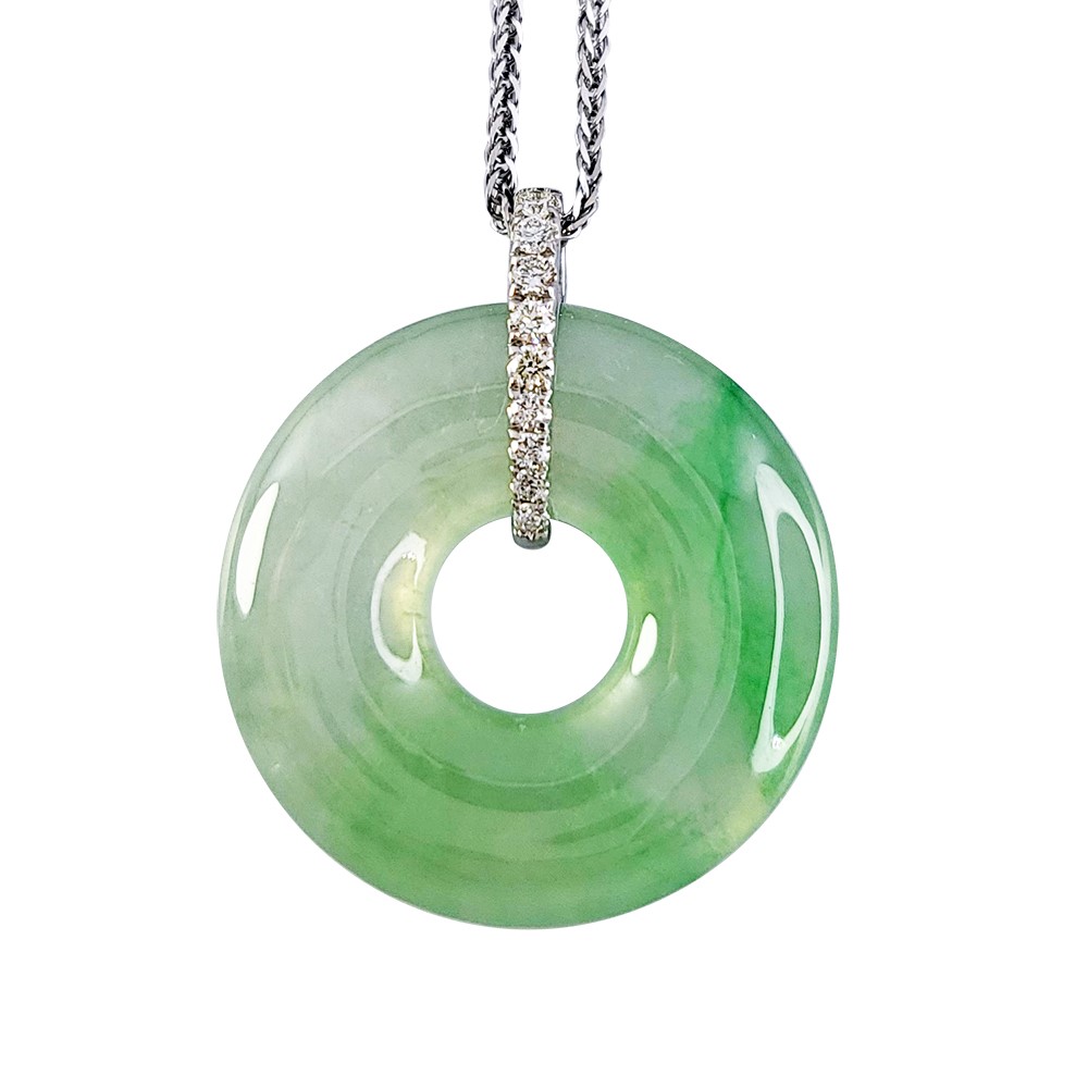 冰玻陽綠玉環鑽墜(已售出)