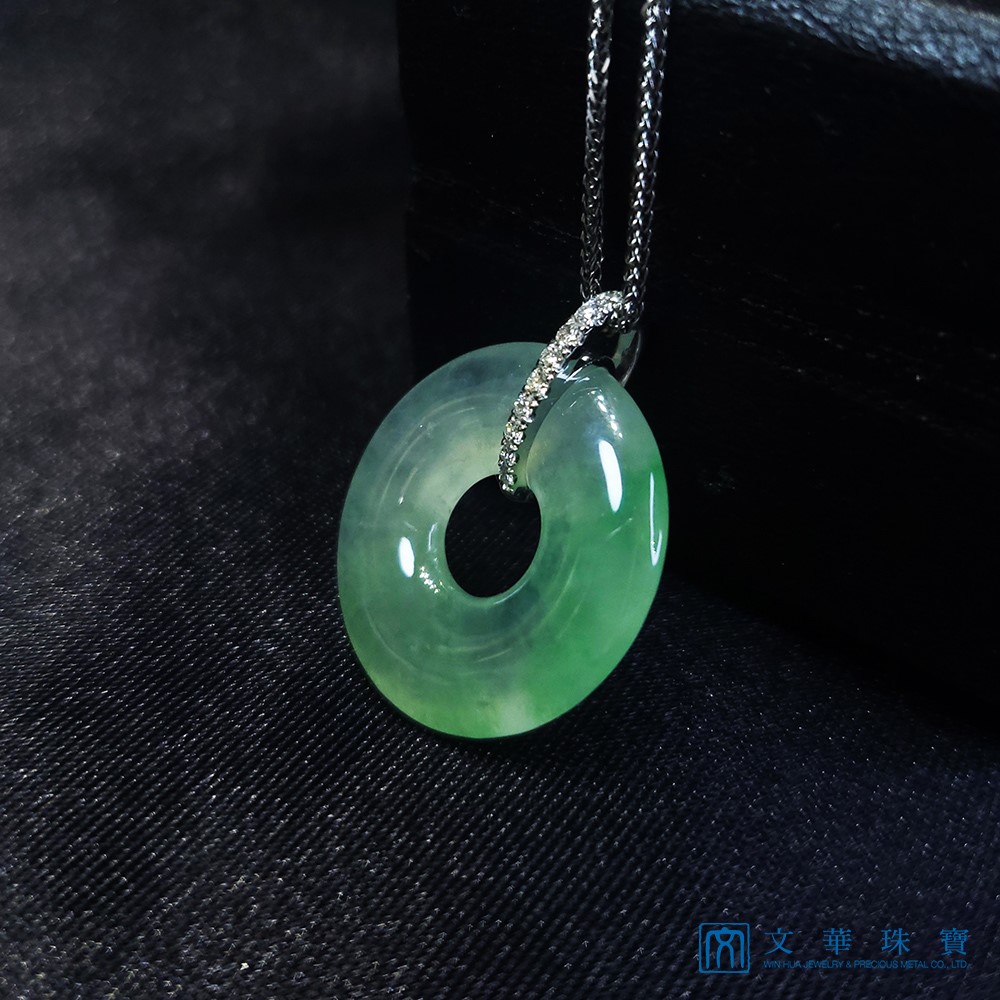 冰玻陽綠玉環鑽墜(已售出)