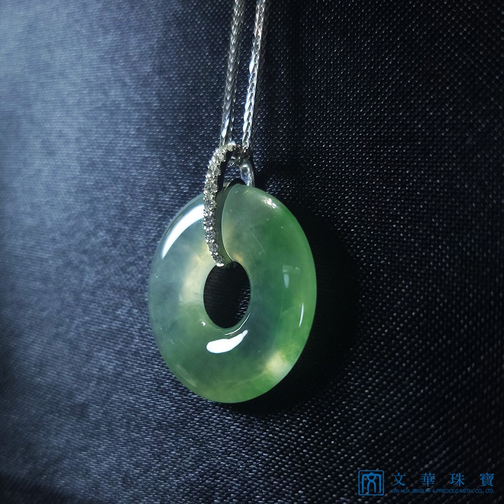 冰玻陽綠玉環鑽墜(已售出)
