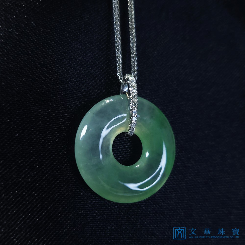 冰玻陽綠玉環鑽墜(已售出)