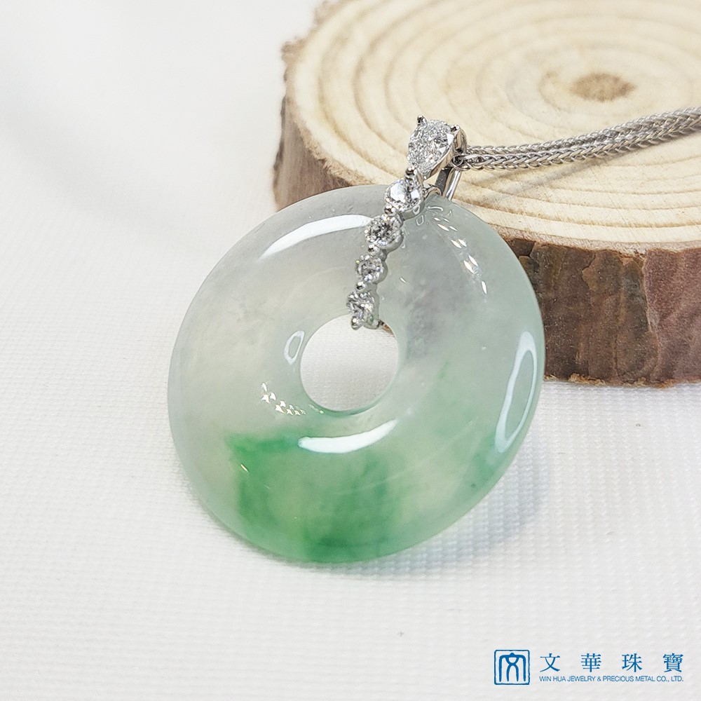 高冰翠綠玉環鑽墜(已售出)