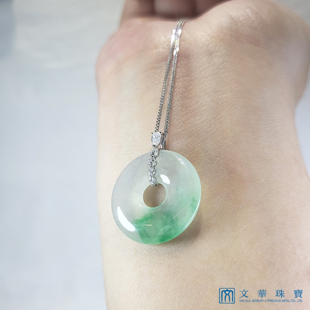 高冰翠綠玉環鑽墜(已售出)