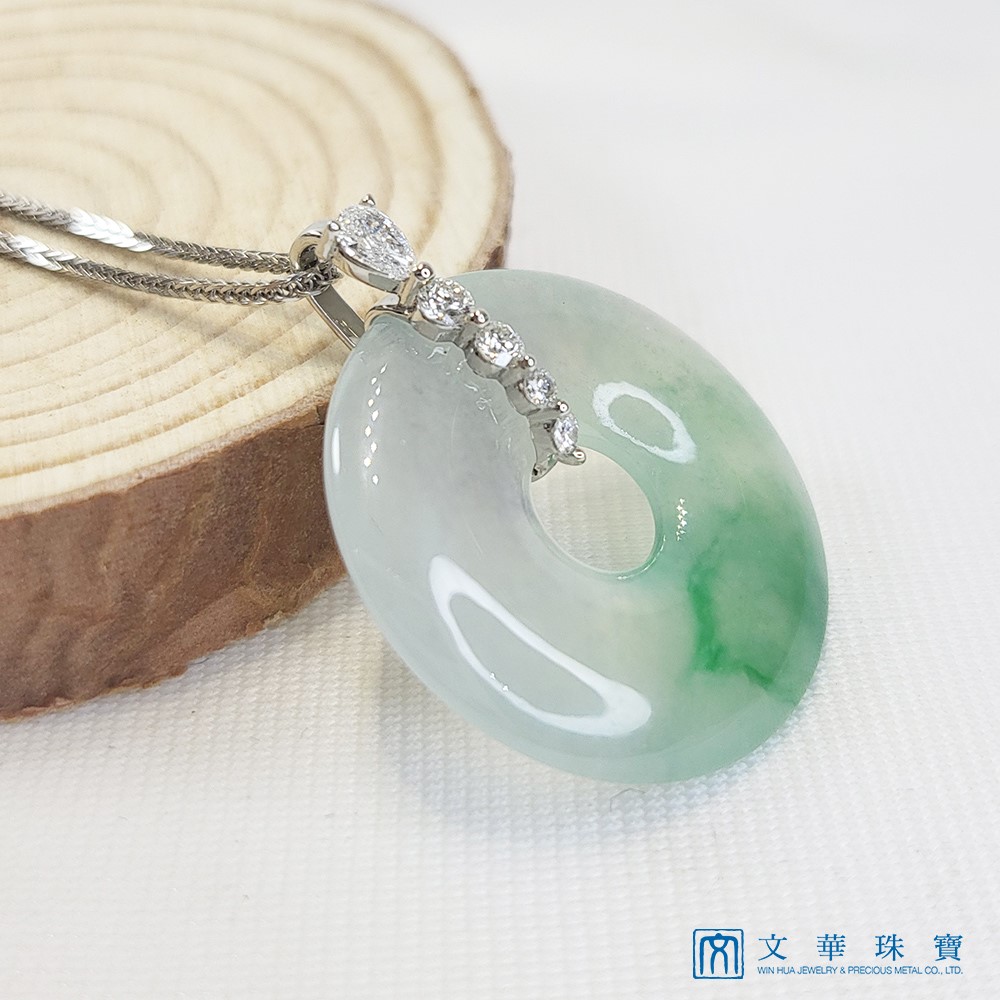 高冰翠綠玉環鑽墜(已售出)