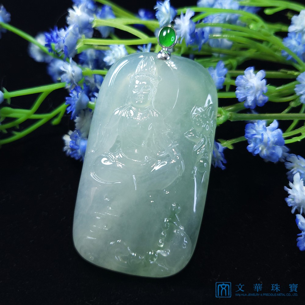 高冰種自在觀音玉牌