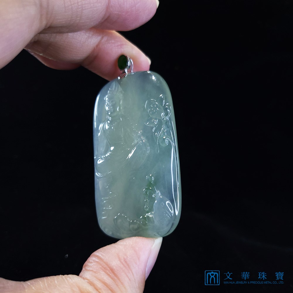 高冰種自在觀音玉牌