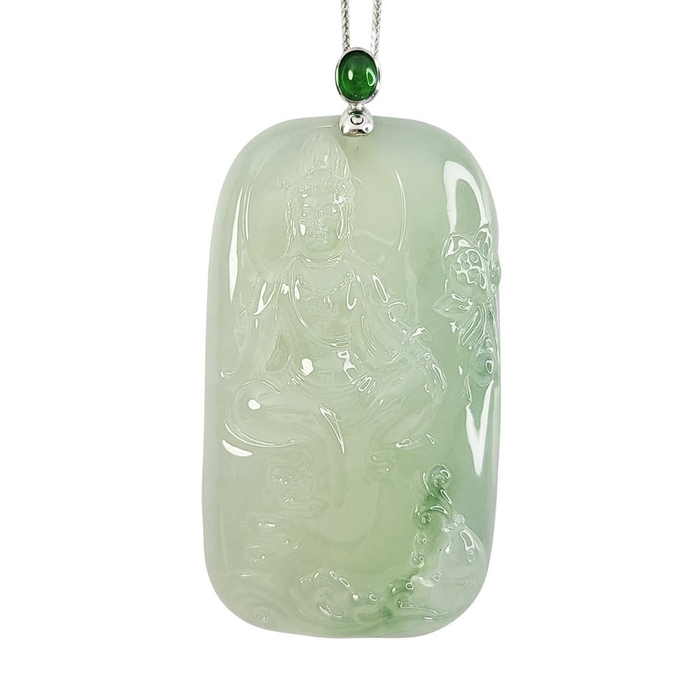 高冰種自在觀音玉牌