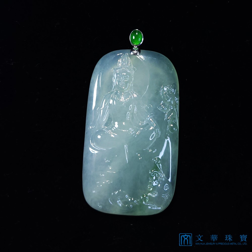 高冰種自在觀音玉牌