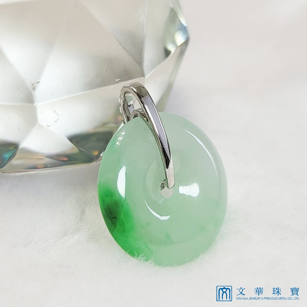 冰翠綠平安扣鑽墜(已售出)