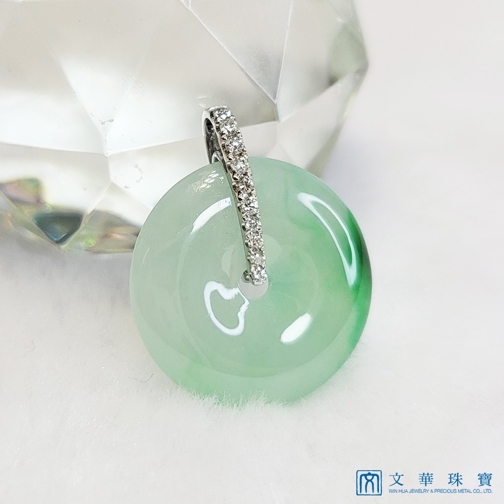 冰翠綠平安扣鑽墜(已售出)