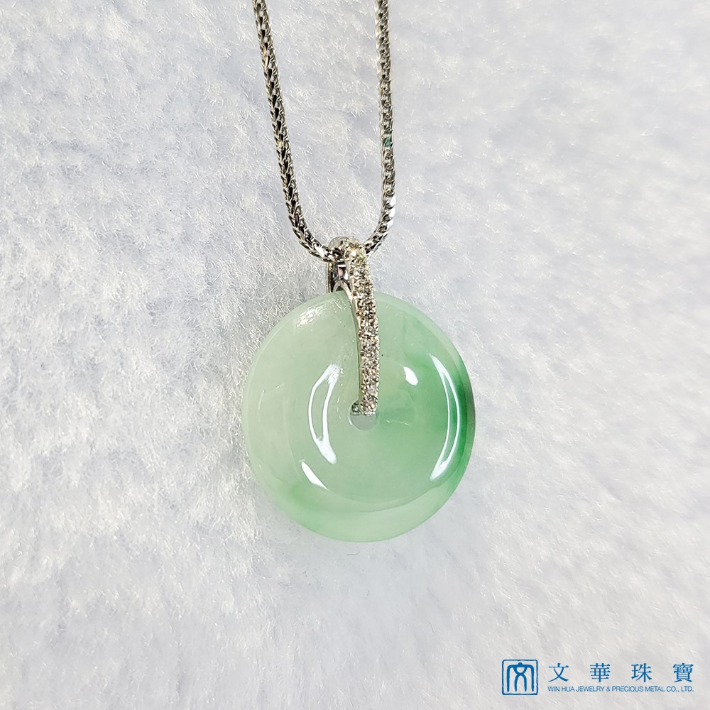 冰翠綠平安扣鑽墜(已售出)