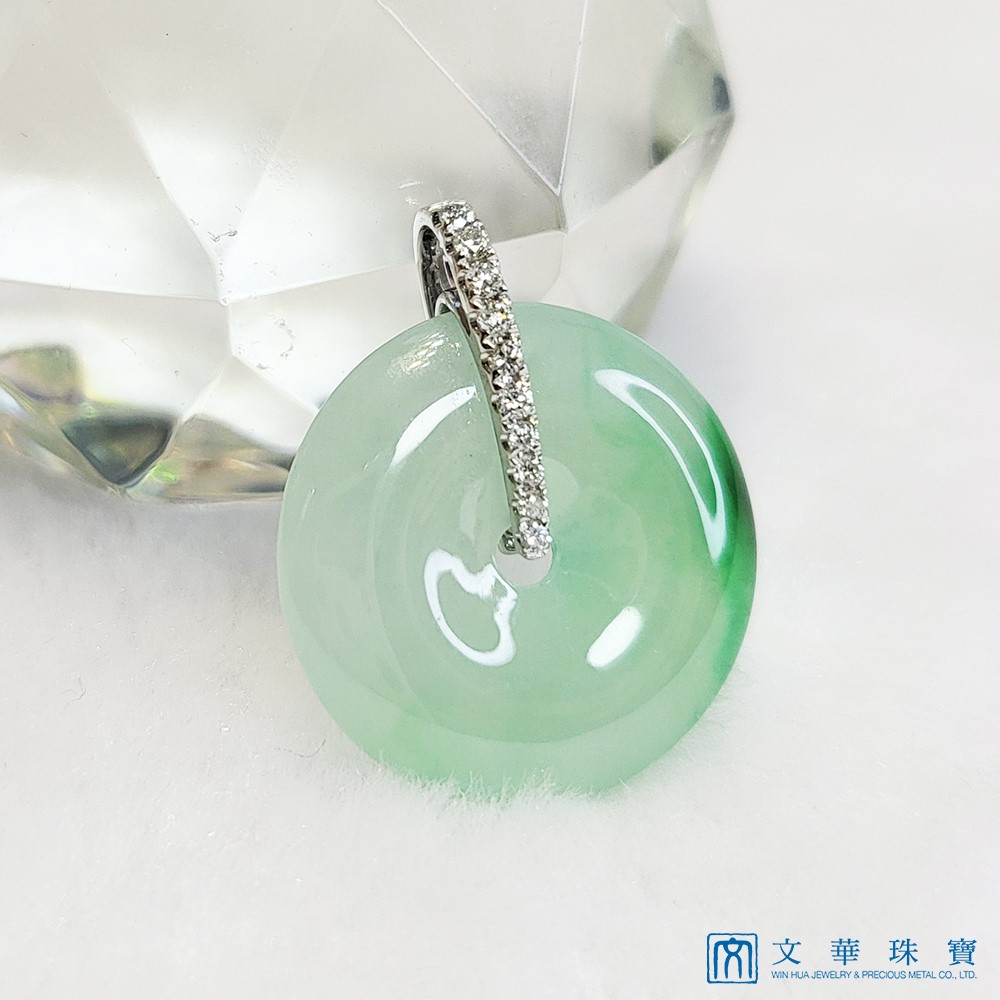 冰翠綠平安扣鑽墜(已售出)
