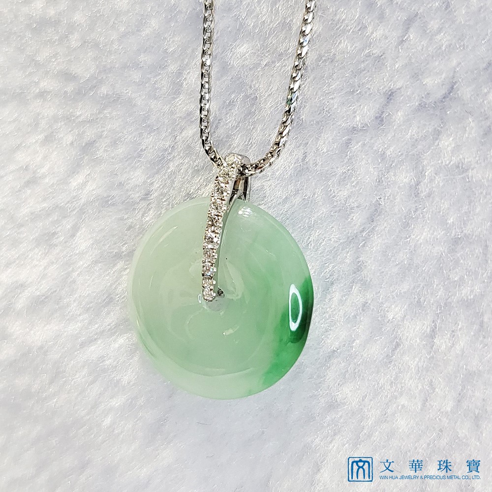 冰翠綠平安扣鑽墜(已售出)