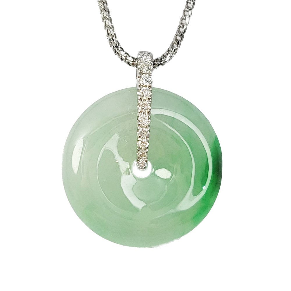 冰翠綠平安扣鑽墜(已售出)