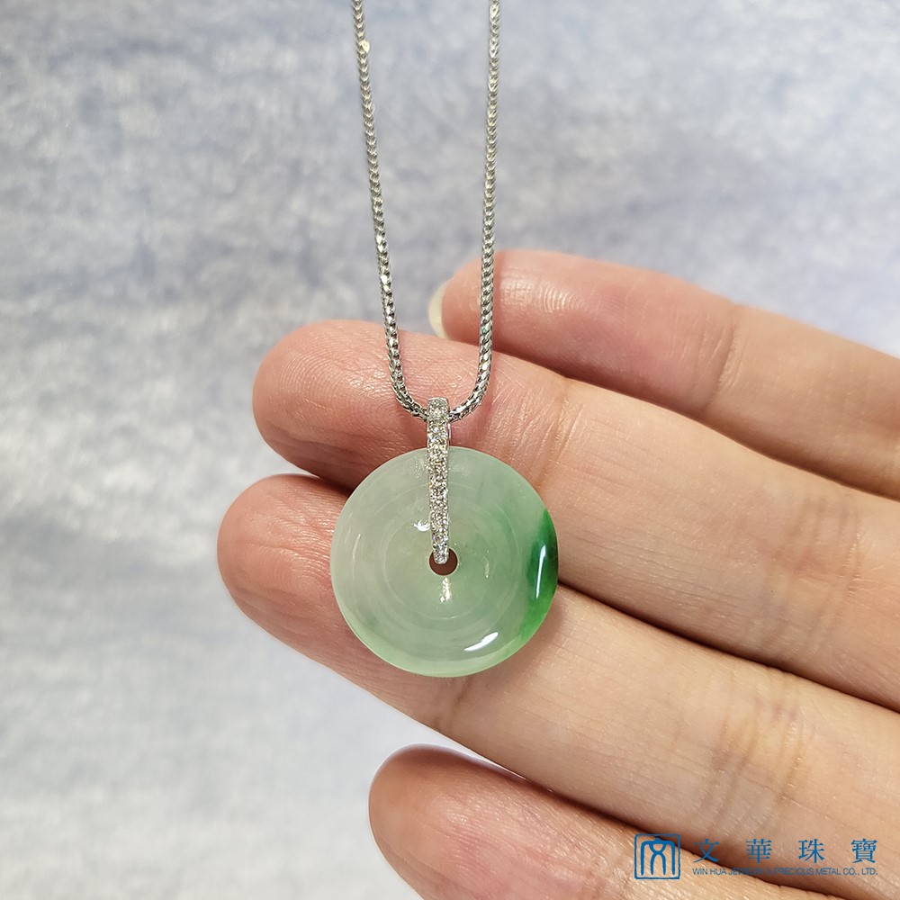 冰翠綠平安扣鑽墜(已售出)