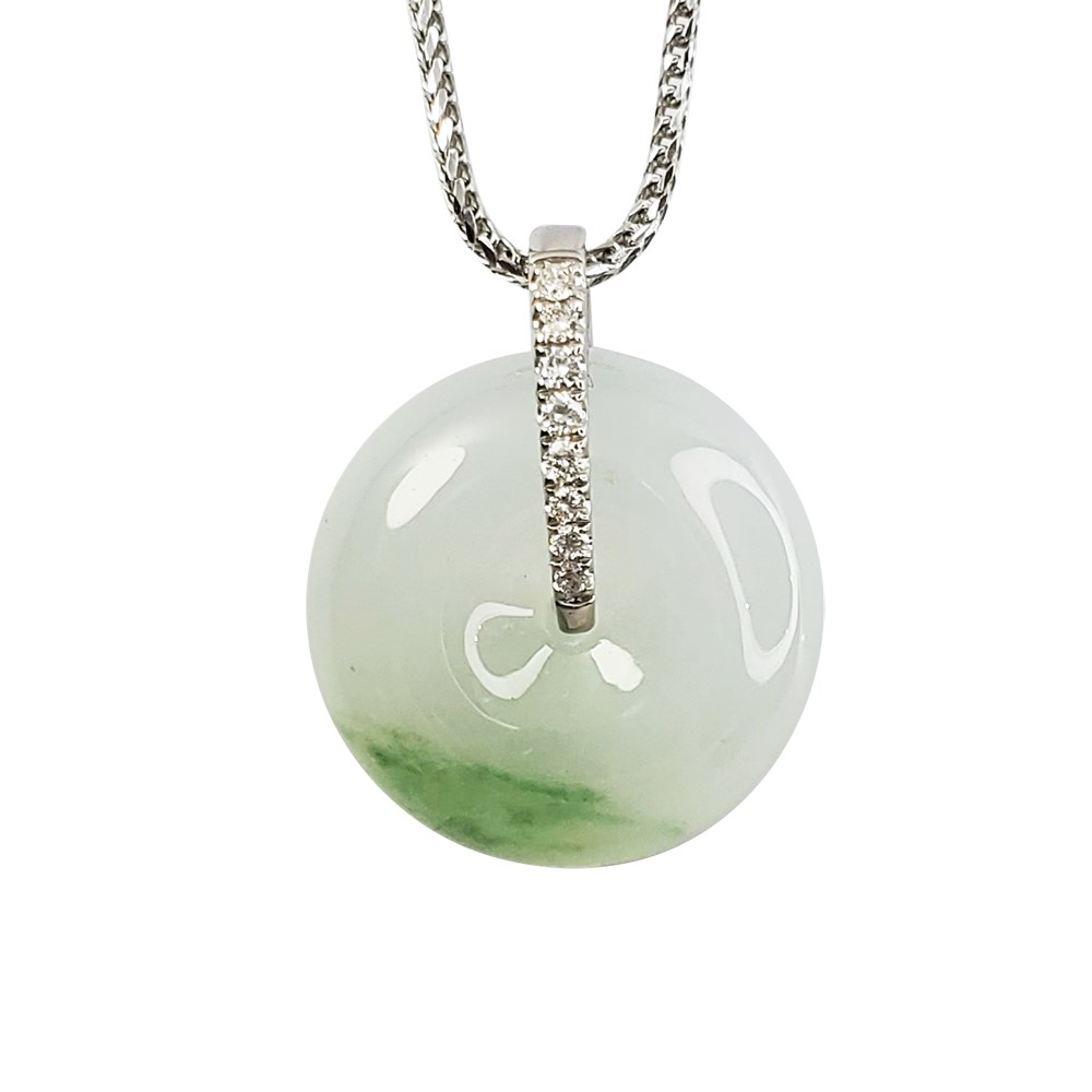 冰糯飄蘭花平安扣鑽墜