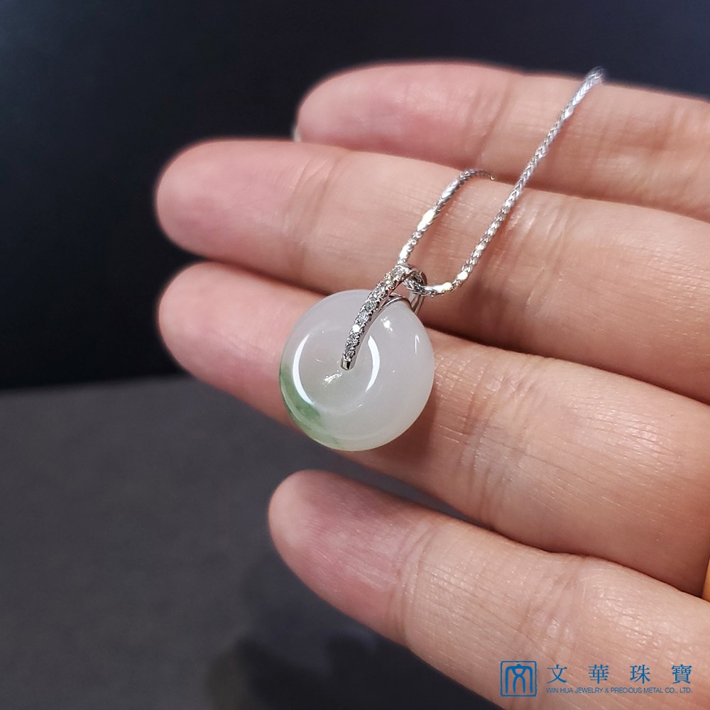 冰糯飄蘭花平安扣鑽墜