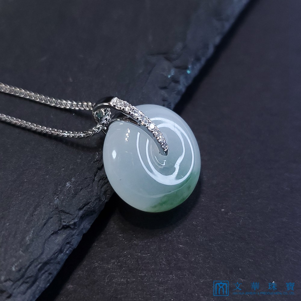 冰糯飄蘭花平安扣鑽墜