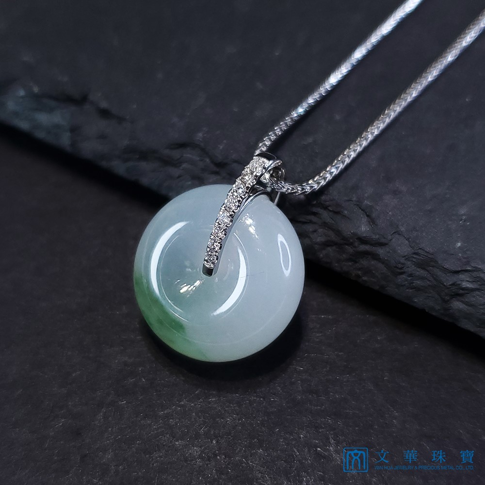 冰糯飄蘭花平安扣鑽墜