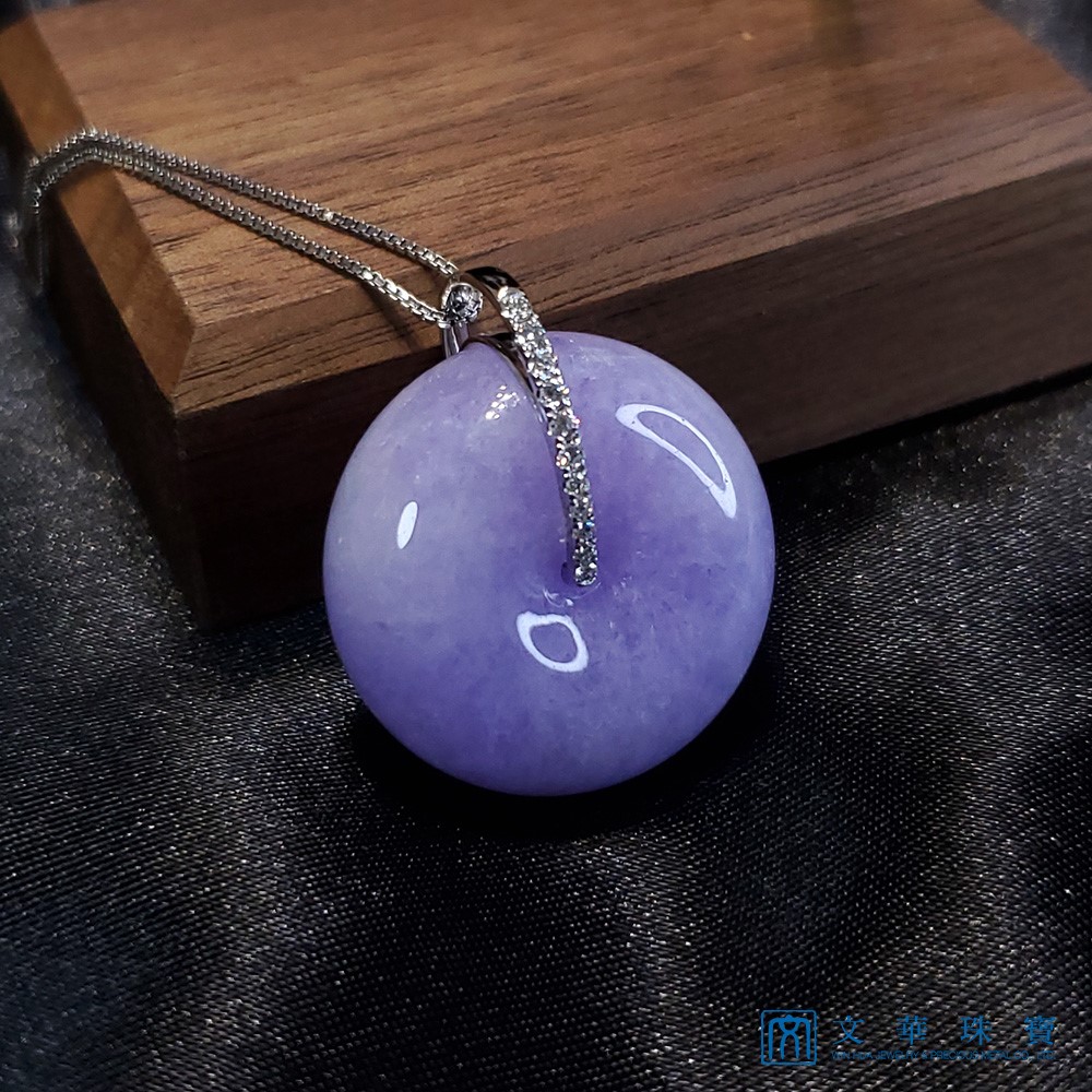 艷紫紫羅蘭平安扣鑽墜(已售出)